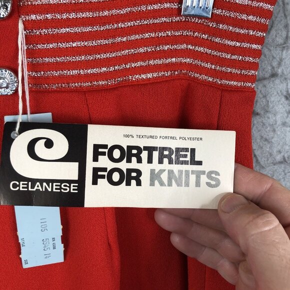 Vintage Celanese Maxi Skirt Women 14 Retro Polyester 70s Sailor Preppy Old Money - Picture 7 of 16